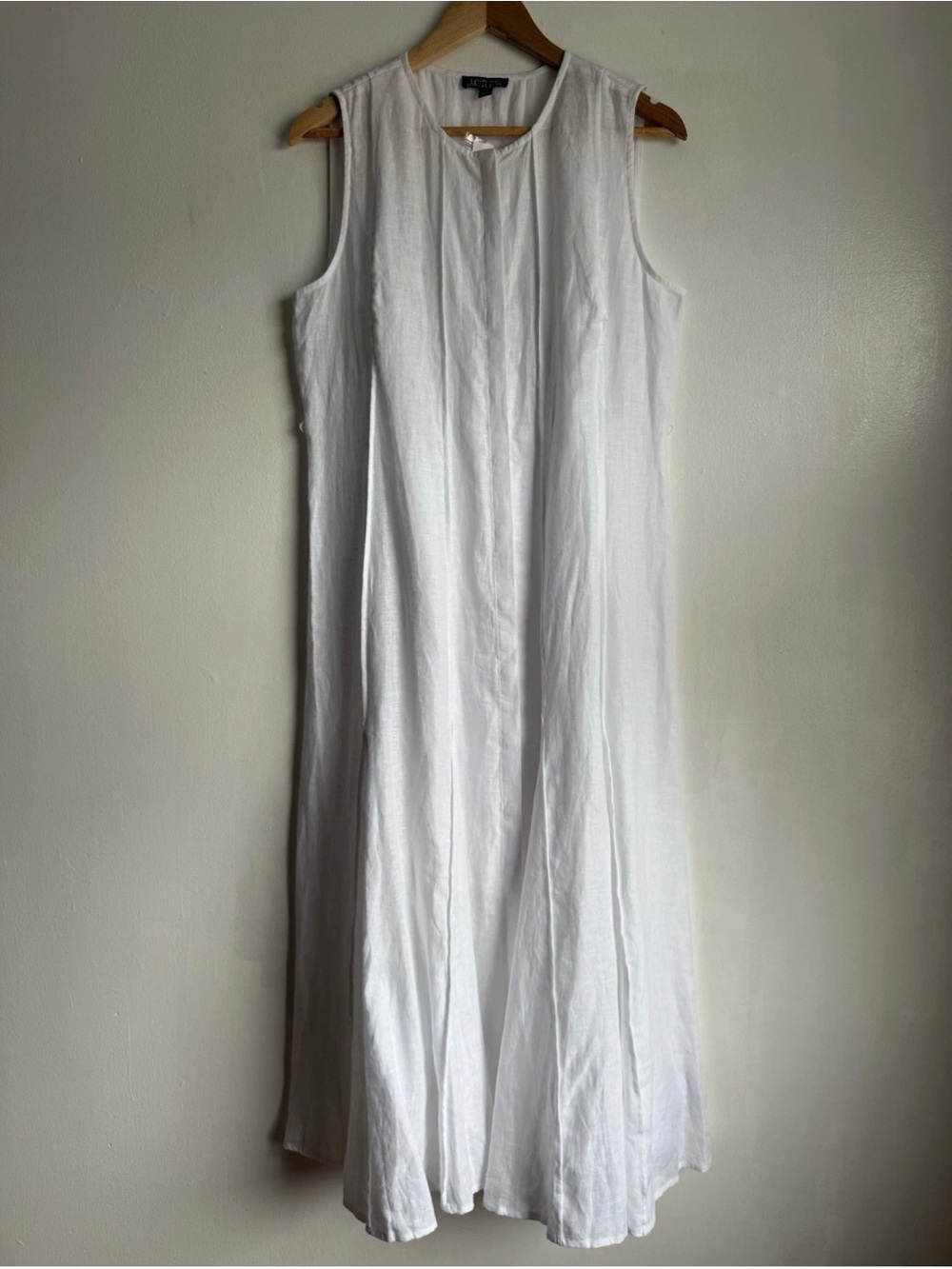 J. Crew White Sleeveless Seamed Linen Midi
Dress Medium - Picture 4 of 10